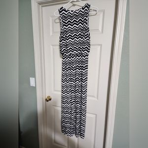 Black and White Striped Maxi Dress